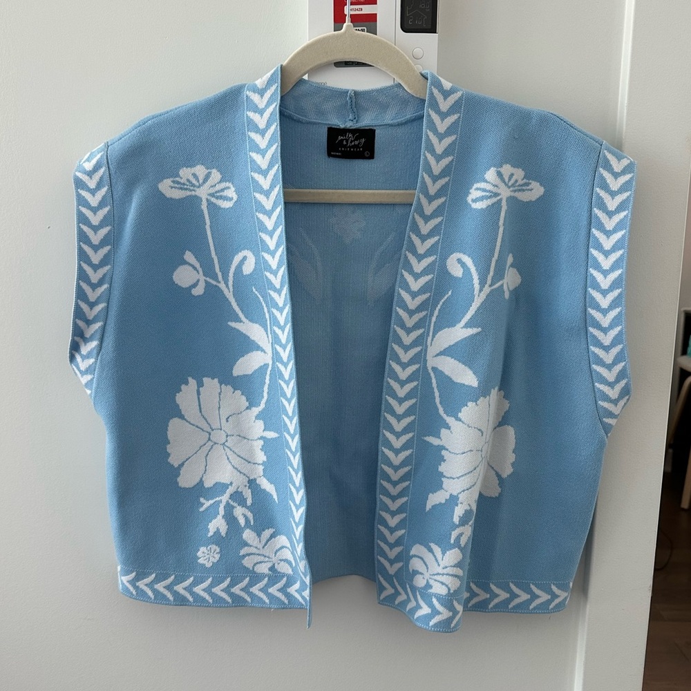 Blue Floral Vest